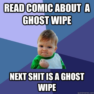 Read comic about  a ghost wipe next shit is a ghost wipe  Success Kid