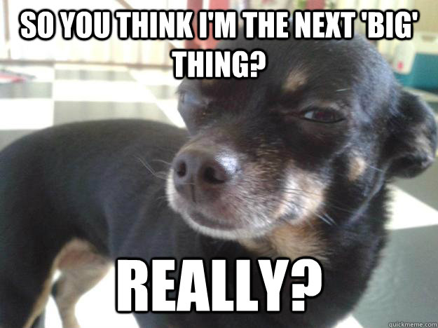 So you think i'm the next 'big' thing? really?  