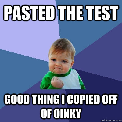 pasted the test good thing i copied off of oinky  Success Kid