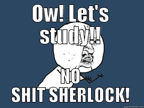 OW! LET'S STUDY!! NO SHIT SHERLOCK! Y U No