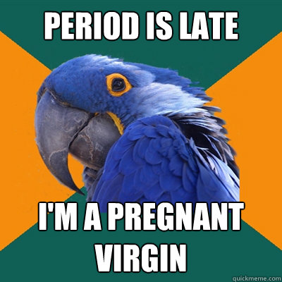 period is late i'm a pregnant virgin  Paranoid Parrot