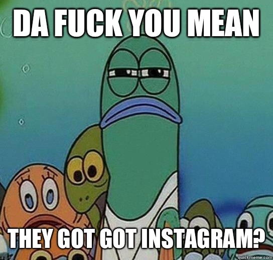 Da fuck you mean  they got got instagram?  