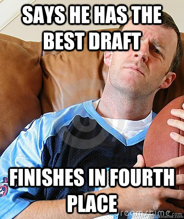 says he has the best draft  finishes in fourth place  Fantasy Football Guy