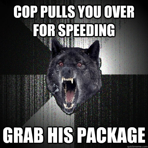 Cop pulls you over for speeding grab his package - Cop pulls you over for speeding grab his package  Insanity Wolf