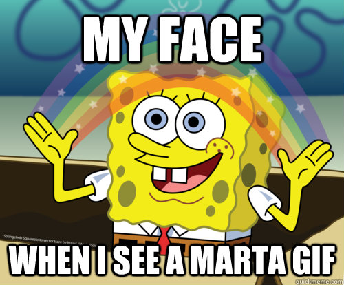 My face when i see a Marta gif  Spongebob rainbow