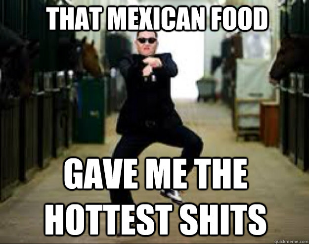 that mexican food gave me the hottest shits - that mexican food gave me the hottest shits  Gangnam Style Meme