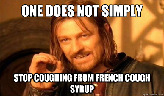 One Does Not Simply Stop coughing from french cough syrup  Boromir
