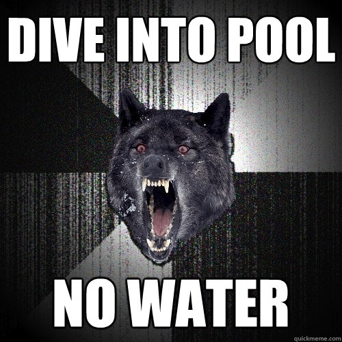 Dive into pool no water  Insanity Wolf
