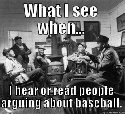 WHAT I SEE WHEN... I HEAR OR READ PEOPLE ARGUING ABOUT BASEBALL. Misc