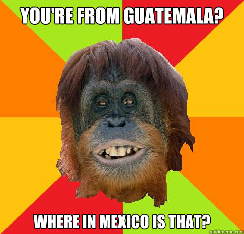 You're from Guatemala? Where in Mexico is that? - You're from Guatemala? Where in Mexico is that?  Culturally Oblivious Orangutan
