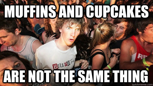 muffins and cupcakes are not the same thing  Sudden Clarity Clarence