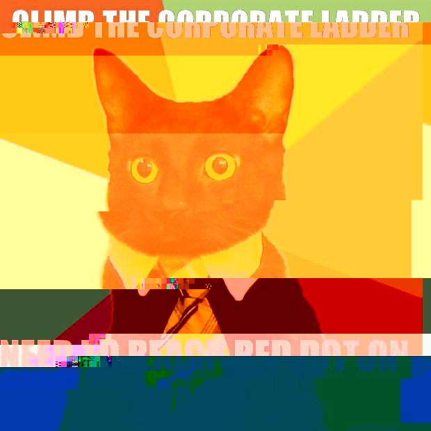 Climb the corporate ladder Need to reach red dot on wall  Business Cat
