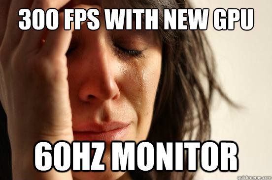 300 fps with new gpu 60hz monitor - 300 fps with new gpu 60hz monitor  First World Problems