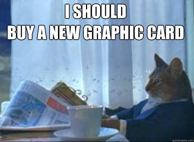 I should 
buy a new graphic card   I should buy a boat cat