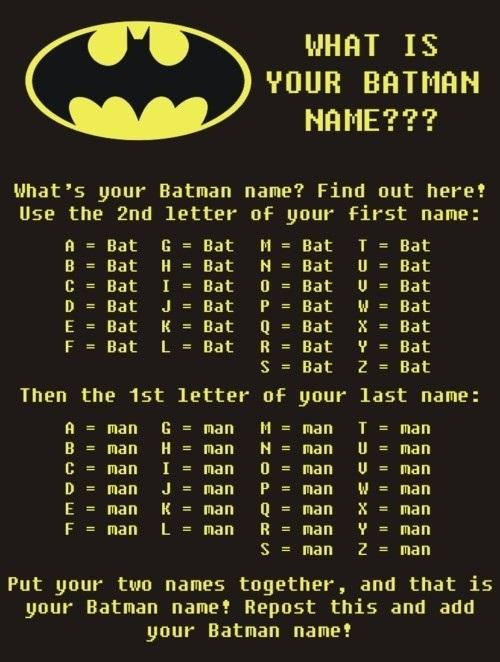 What's Your Batman Name? -   Misc