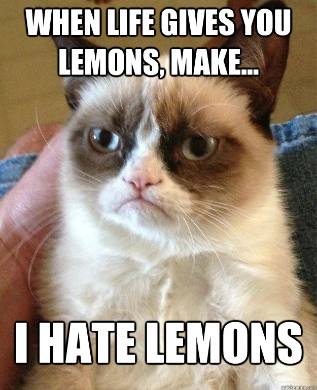 When life gives you lemons, make... I hate lemons  
