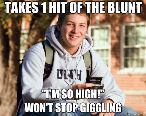 takes 1 hit of the blunt 