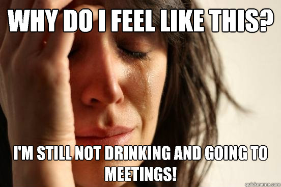 why do I feel like this? I'm still not drinking and going to meetings!  First World Problems
