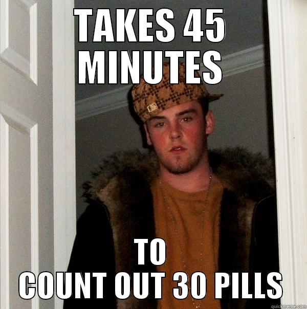 TAKES 45 MINUTES TO COUNT OUT 30 PILLS Scumbag Steve