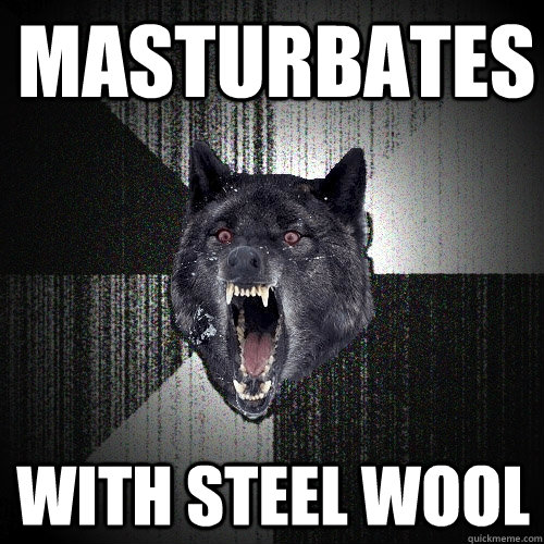 MASTURBATES WITH STEEL WOOL  Insanity Wolf