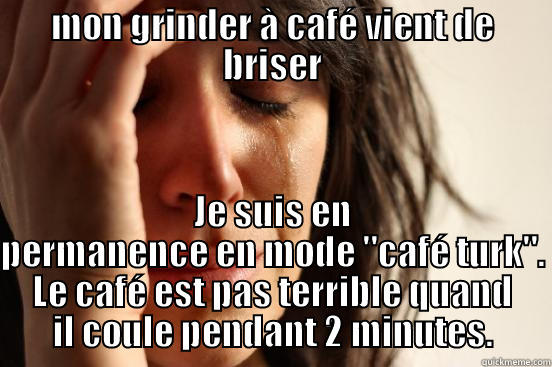 MON GRINDER À CAFÉ VIENT DE BRISER JE SUIS EN PERMANENCE EN MODE 