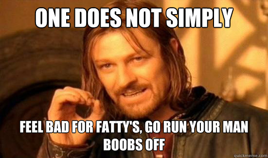 One Does Not Simply Feel bad for fatty's, go run your man boobs off    Boromir