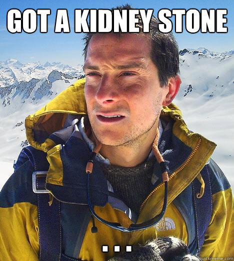 got a kidney stone . . .  Bear Grylls