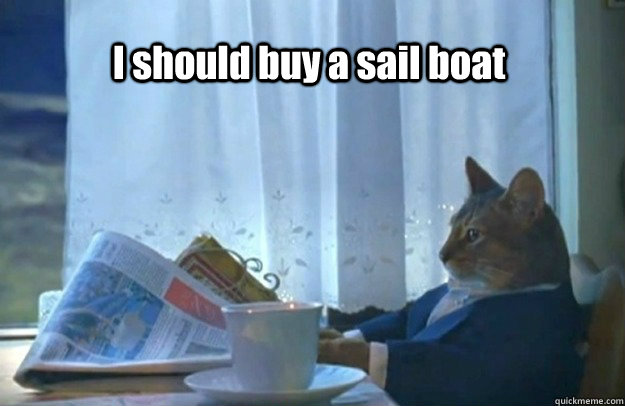 I should buy a sail boat  Sophisticated Cat is broke