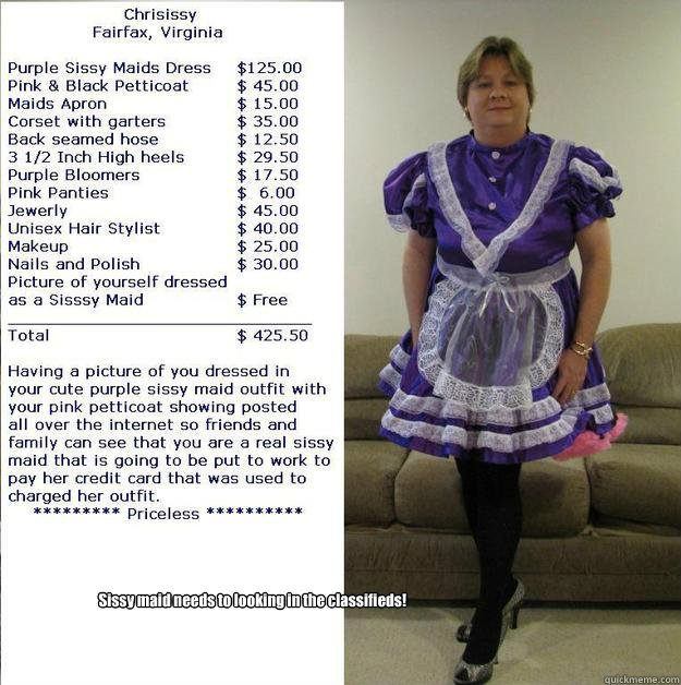 Sissy maid needs to looking in the classifieds! - Sissy maid needs to looking in the classifieds!  Chrisissy Sissy Maid