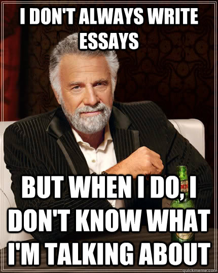 I don't always write essays but when I do, I don't know what I'm talking about  The Most Interesting Man In The World