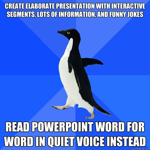 create elaborate presentation with interactive segments lots of