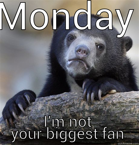 MONDAY I'M NOT YOUR BIGGEST FAN Confession Bear