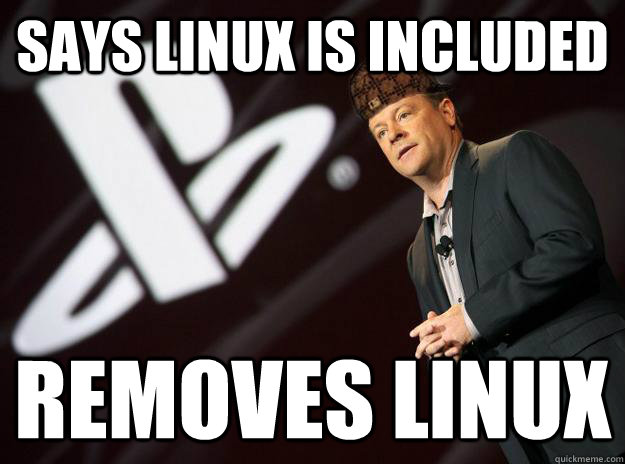 SAYS LINUX IS INCLUDED REMOVES LINUX  