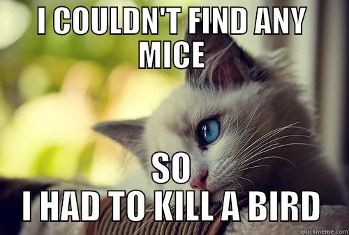I COULDN'T FIND ANY MICE SO I HAD TO KILL A BIRD First World Problems Cat