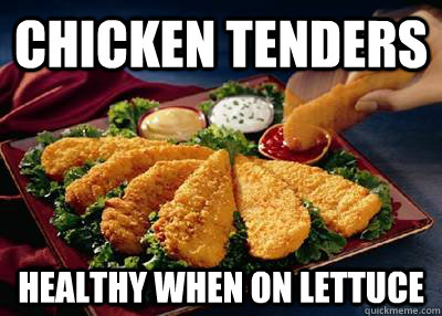 Chicken Tenders Healthy when on lettuce  Chicken Tenders