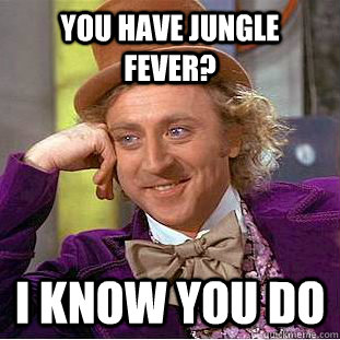 you have jungle fever? i know you do - you have jungle fever? i know you do  Condescending Wonka