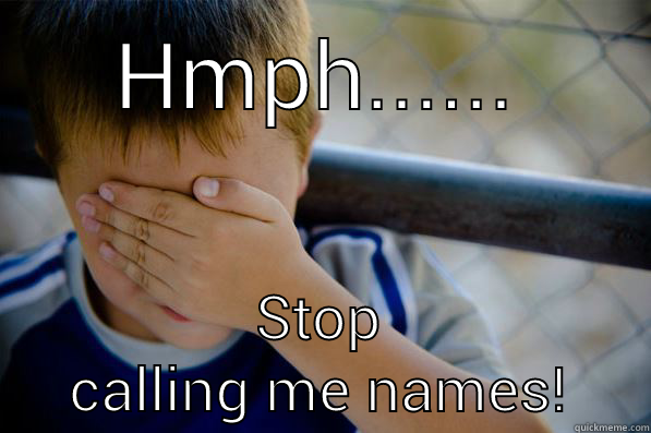 HMPH...... STOP CALLING ME NAMES! Confession kid