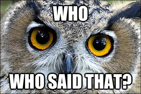 Who Who said that?  Skeptical Owl