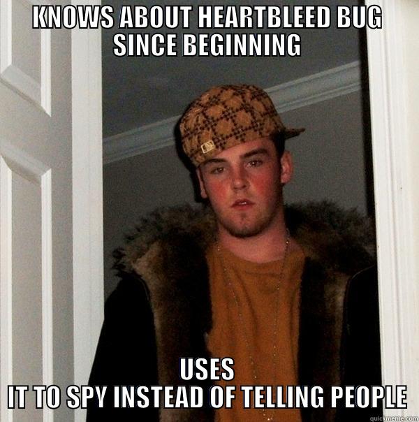 KNOWS ABOUT HEARTBLEED BUG SINCE BEGINNING USES IT TO SPY INSTEAD OF TELLING PEOPLE Scumbag Steve