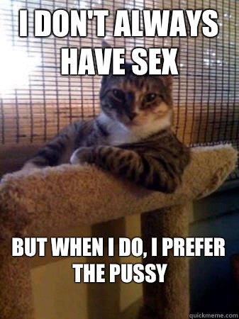 I don't always have sex but when I do, I prefer the pussy
  The Most Interesting Cat in the World