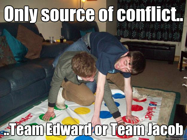 Only source of conflict.. ..Team Edward or Team Jacob  Closet Gay Roommates