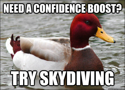 Need a confidence boost? try SkyDiving  Malicious Advice Mallard