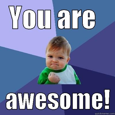 Love ya Work - YOU ARE    AWESOME! Success Kid