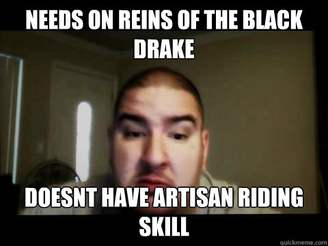 Needs on reins of the black drake doesnt have artisan riding skill - Needs on reins of the black drake doesnt have artisan riding skill  Towelliee doors GW3