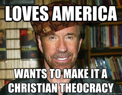 loves america wants to make it a christian theocracy  