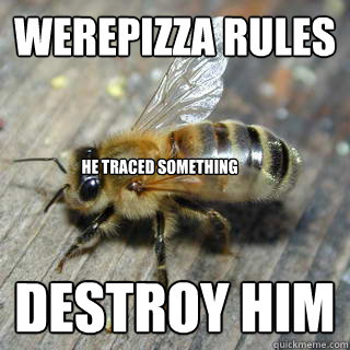 werepizza rules DESTROY HIM He traced something  Hivemind bee