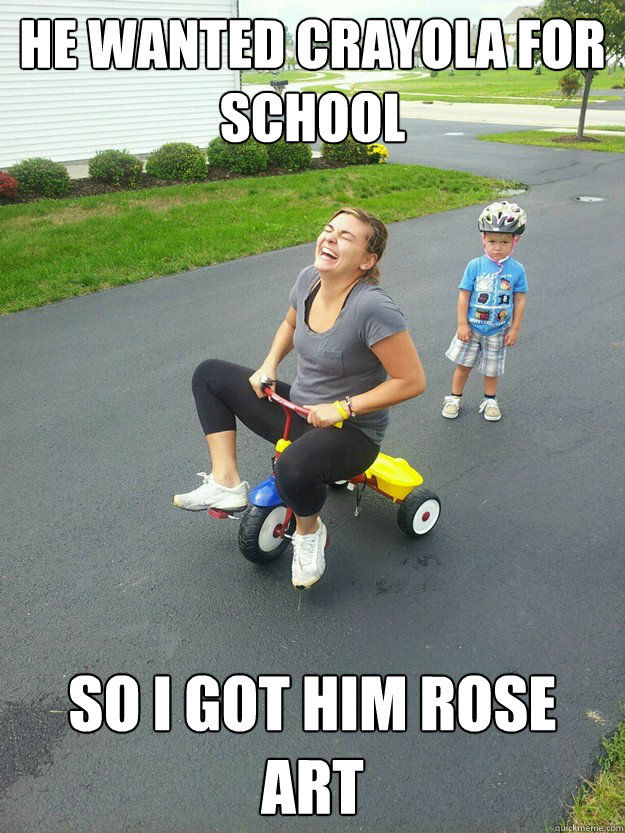 HE WANTED CRAYOLA FOR SCHOOL so i got him rose art  Hysterically Psycho Mom