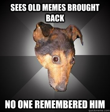 SEES OLD MEMES BROUGHT BACK NO ONE REMEMBERED HIM  Depression Dog