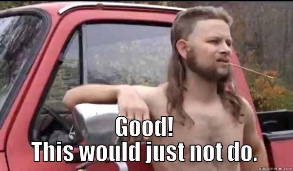  GOOD! THIS WOULD JUST NOT DO. Almost Politically Correct Redneck