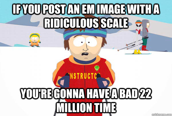 If you post an EM image with a ridiculous scale You're gonna have a bad 22 million time  Super Cool Ski Instructor